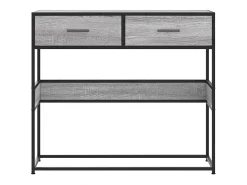 Mesa consola madera de ingeniería gris Sonoma 90x35x80 cm