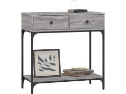 Mesa consola madera de ingeniería gris Sonoma 75x34,5x75 cm ES490183