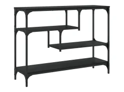 Mesa consola madera de ingeniería negra 100x30x75 cm