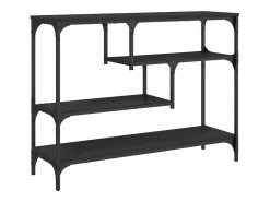 Mesa consola madera de ingeniería negra 100x30x75 cm