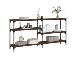 Mesa consola madera de ingeniería marrón roble 160x29x75 cm ES690875