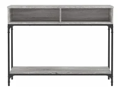 Mesa consola madera de ingeniería gris Sonoma 100x30,5x75 cm