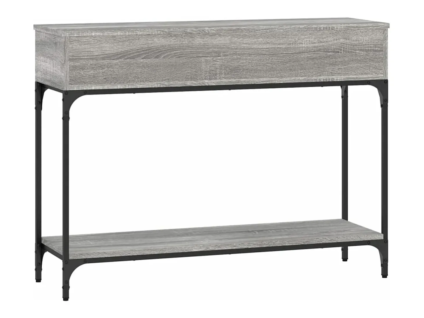 Mesa consola madera de ingeniería gris Sonoma 100x30,5x75 cm