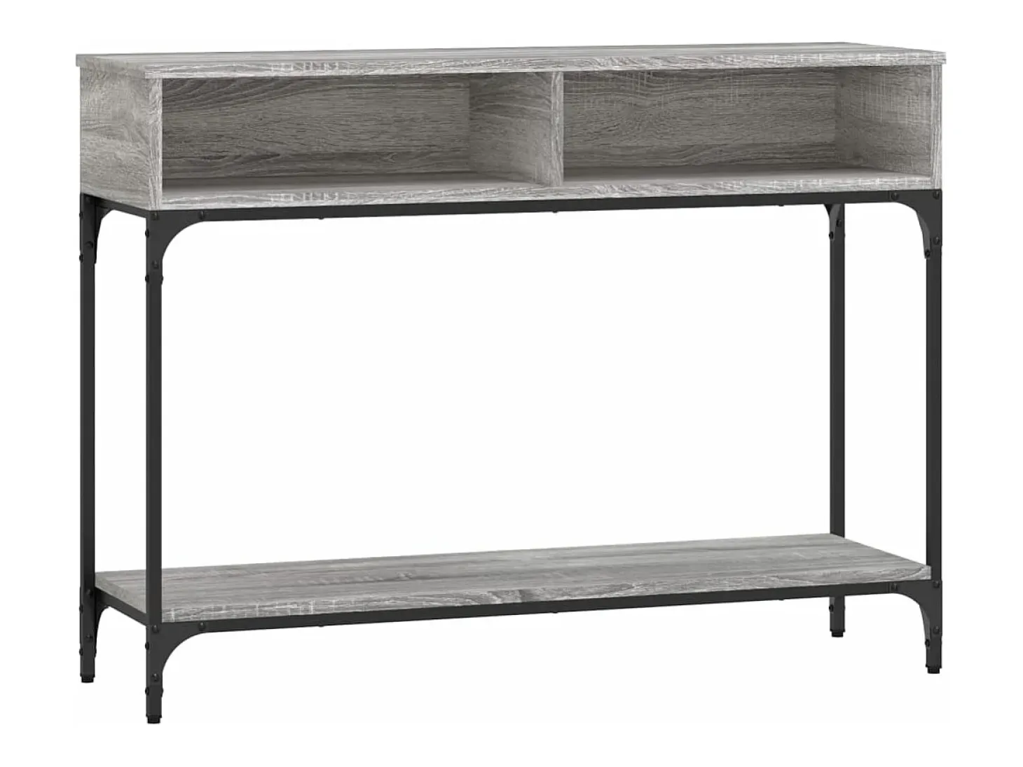 Mesa consola madera de ingeniería gris Sonoma 100x30,5x75 cm