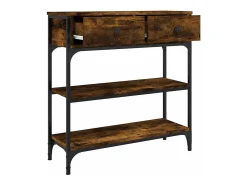 Mesa consola madera de ingeniería roble ahumado 72,5x25x75 cm
