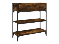 Mesa consola madera de ingeniería roble ahumado 72,5x25x75 cm
