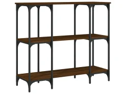 Mesa consola madera de ingeniería marrón roble 102x35x90 cm ES911358
