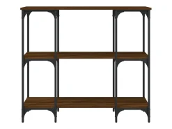 Mesa consola madera de ingeniería marrón roble 102x35x90 cm ES911358