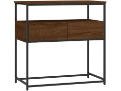 Mesa consola madera de ingeniería marrón roble 75x40x75 cm ES442125