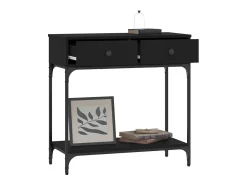 Mesa consola madera de ingeniería negro 75x34,5x75 cm