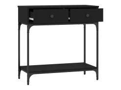 Mesa consola madera de ingeniería negro 75x34,5x75 cm