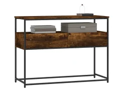 Mesa consola madera de ingeniería roble ahumado 100x40x75 cm ES642996