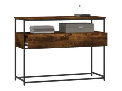 Mesa consola madera de ingeniería roble ahumado 100x40x75 cm ES642996