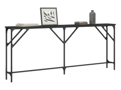 Mesa consola madera de ingeniería negro 180x23x75 cm ES243005