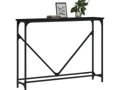 Mesa consola madera de ingeniería negra 102x22,5x75 cm ES285299
