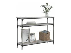 Mesa consola madera de ingeniería gris Sonoma 100x29x75 cm