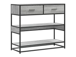 Mesa consola madera de ingeniería gris Sonoma 90x35x80 cm