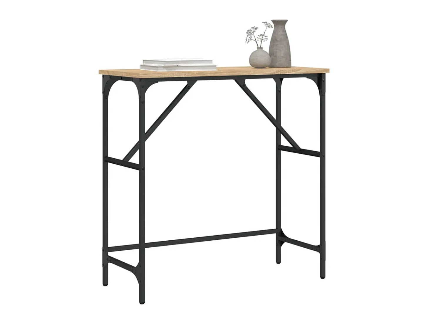 Mesa consola madera de ingeniería roble Sonoma 75x32x75 cm ES945301
