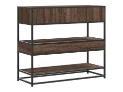 Mesa consola madera de ingeniería marrón roble 90x35x80 cm