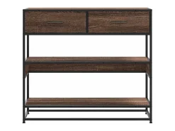 Mesa consola madera de ingeniería marrón roble 90x35x80 cm
