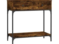 Mesa consola madera de ingeniería roble ahumado 75x34,5x75 cm ES132050