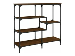 Mesa consola madera de ingeniería marrón roble 103x32x95 cm