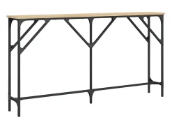 Mesa consola madera de ingeniería roble Sonoma 140x23x75 cm