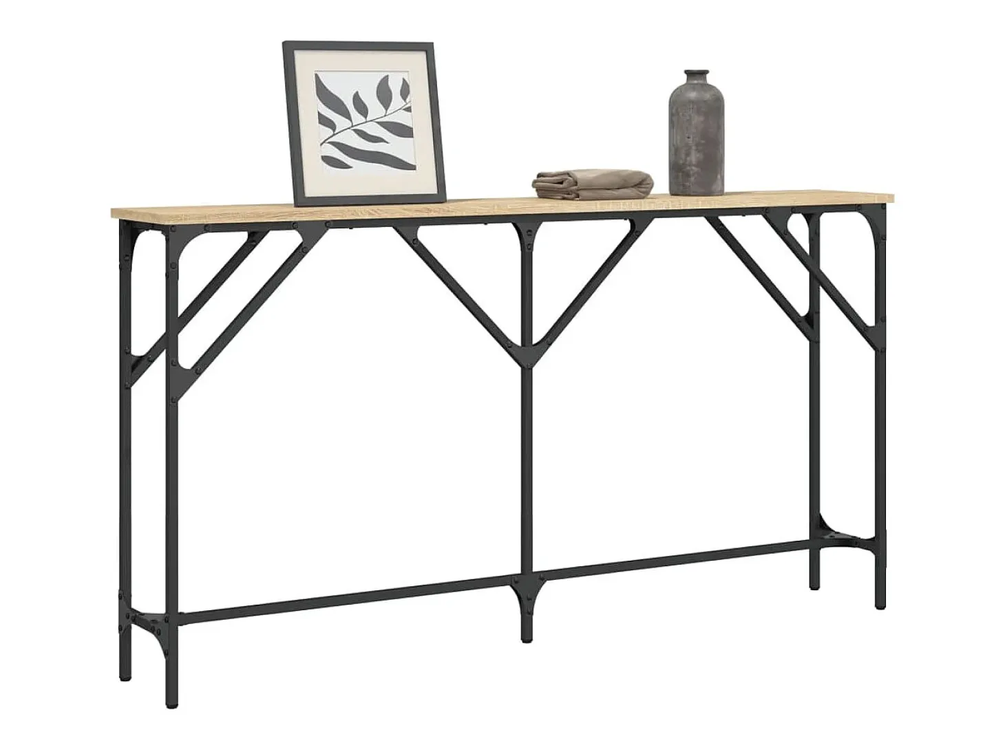 Mesa consola madera de ingeniería roble Sonoma 140x23x75 cm