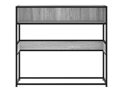 Mesa consola madera de ingeniería gris Sonoma 90x35x80 cm