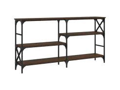Mesa consola madera de ingeniería marrón roble 150x29x76,5 cm ES539501