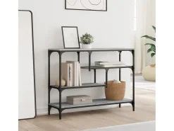 Mesa consola madera de ingeniería gris Sonoma 100x30x75 cm