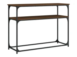 Mesa consola madera de ingeniería marrón roble 100x35,5x75 cm