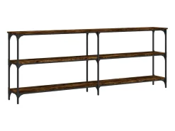 Mesa consola madera de ingeniería roble ahumado 200x29x75 cm ES566172