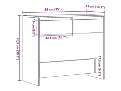 Mesa consola madera ingeniería madera envejecida 89x41x76,5 cm