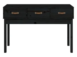 Mesa consola madera maciza de pino negro 114x40x75 cm