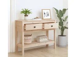 Mesa consola madera maciza de pino 100x35x75 cm