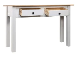 Mesa consola madera maciza pino Panamá blanco 110x40x72cm