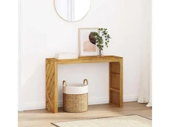 Mesa consola madera maciza de teca 110x35x75 cm