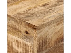 Mesa consola madera maciza mango rugosa y hierro 110x30x75 cm