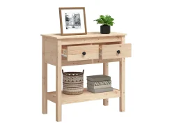 Mesa consola madera maciza de pino 75x35x75 cm