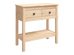 Mesa consola madera maciza de pino 75x35x75 cm