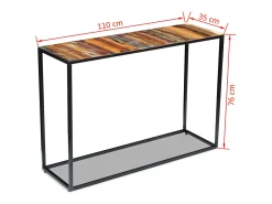 Mesa consola Madera maciza recuperada 110x35x76 cm