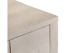 Mesa consola madera maciza de mango blanco 110x35x75 cm