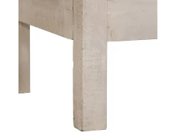 Mesa consola madera maciza de mango blanco 110x35x75 cm
