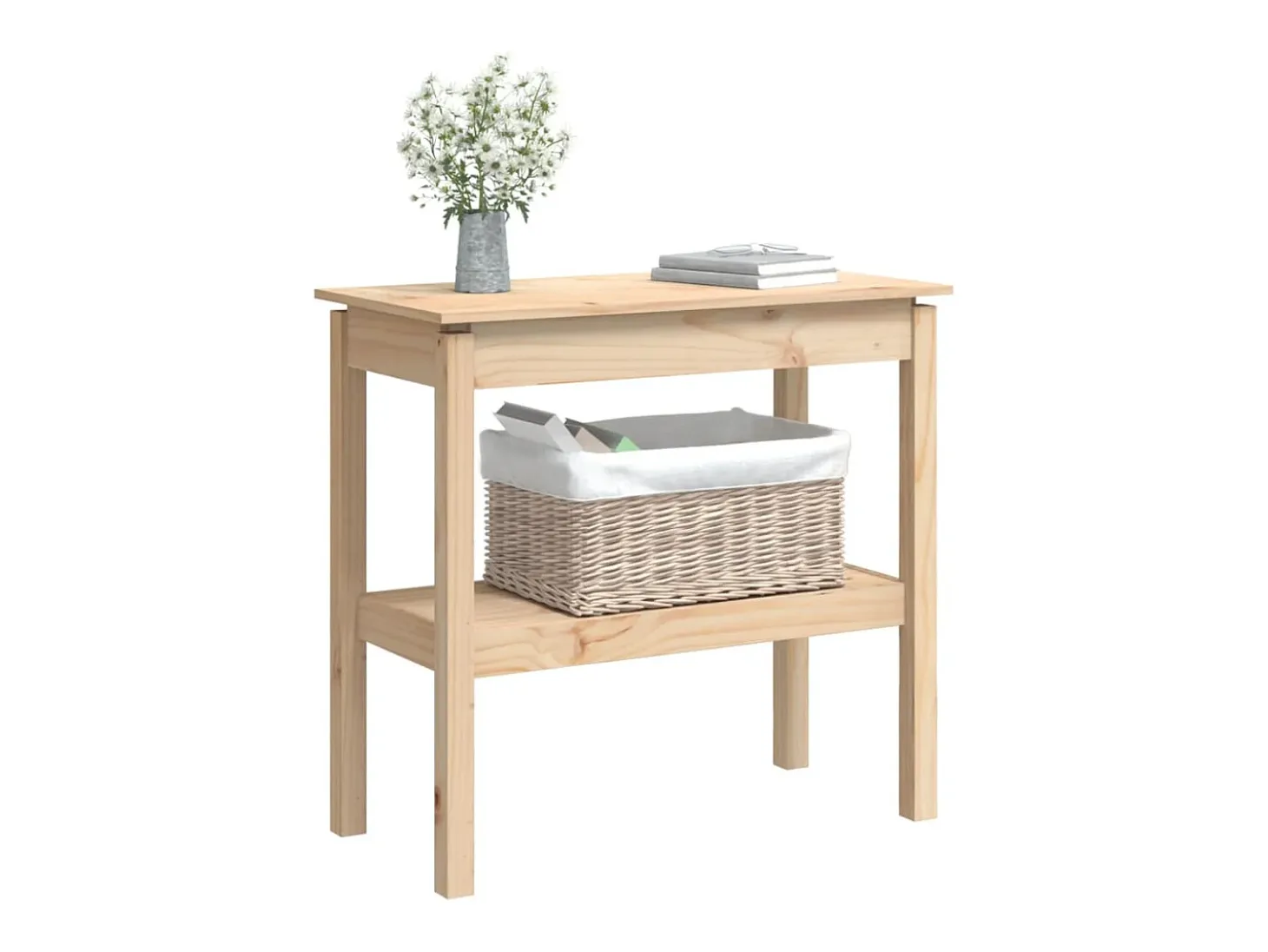Mesa consola madera maciza de pino 80x40x75 cm