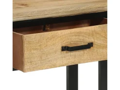 Mesa consola madera maciza de mango rugosa 110x30x75 cm