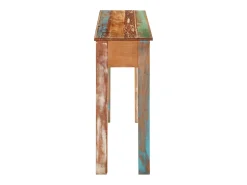 Mesa consola madera maciza reciclada 110x30x75 cm