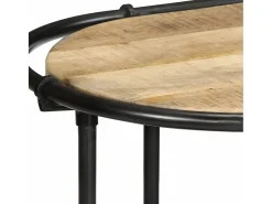 Mesa consola madera maciza de mango rugosa 110x42x76 cm