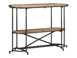 Mesa consola madera maciza de mango rugosa 110x42x76 cm
