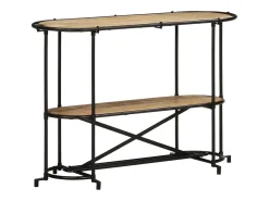Mesa consola madera maciza de mango rugosa 110x42x76 cm